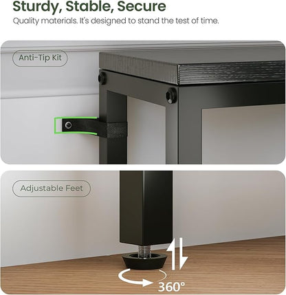 102.4" Behind Couch Table with 2 Fast Charging Stations, 7.1" Narrow Skinny Sofa Table with 4 Power Outlets, 4 USB-A, 2 USB-C for Console Entryway, Black