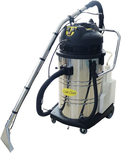 Carpet Cleaner Machine, 3 in 1 Portable Wet Dry Sofa Curtain Fabric Dust Cleaner,40L Commercial Floor Cleaning Machines with Long Flat/Dry/Water Vacuum Head and Round Brush