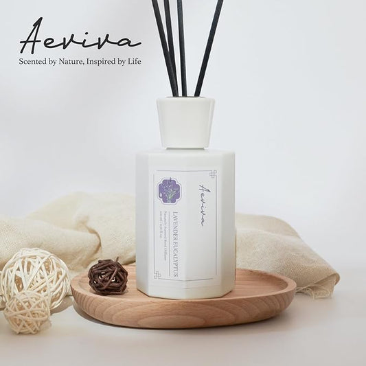 Reed Diffuser Set, 6.7 oz Lavender Eucalyptus Scented Reed Diffusers for Home with Sticks, Home Fragrance Oil Scent Diffuser for Bathroom, Decor & Gift