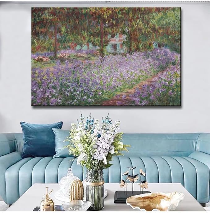 OKEXCKK Irises in Monet's Garden, 1900 by Claude Monet - Large Canvas Art Wall Decor Painting Picture Print -24" x 36"