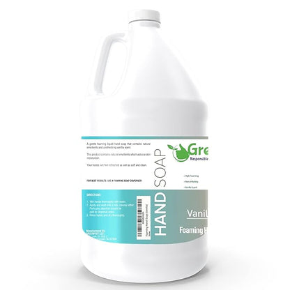 GreenFist Foaming Hand Soap Refills Vanilla Scent Jug Foam Refill Made in USA, 128 ounce (1 Gallon)