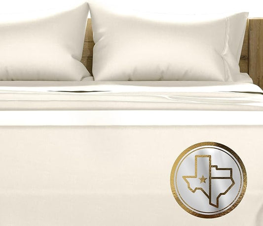 TEXAS LINEN CO. 100% Egyptian Cotton Sheets Full Size - 1000 Thread Count 4 PC Deep Pocket Full Size Bed Sheets Set, Soft Sateen Weave Luxury Hotel Cooling Sheet, Fits Mattress Upto 18" - Sand