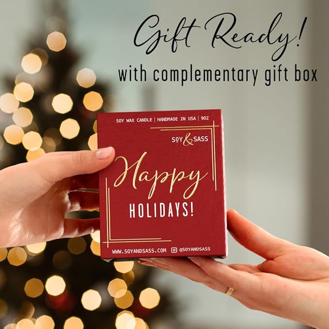 Fraser Fir Candles - Christmas Candles - 'Fraser Fir' w/Balsam Fir Cedar & Sandalwood Evergreen Tree Scent I Winter Evergreen Candle I Stocking Stuffers for Women I 9oz, 50Hr, USA Made