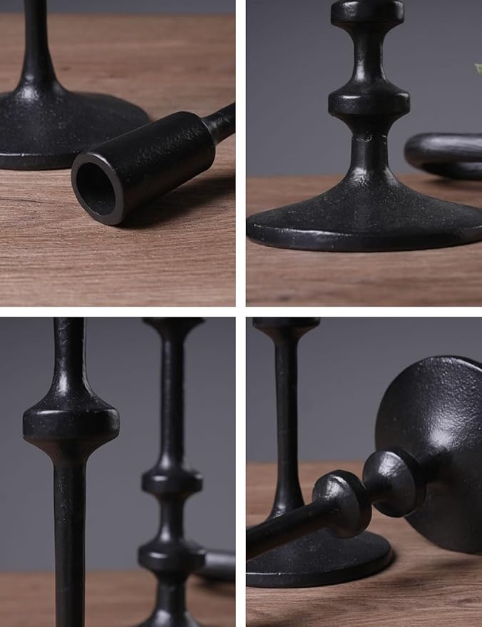 SEINHIJO Iron Taper Candle Holder Set of 2 - Decorative Tall Candle Stand, Candlestick Holder for Wedding, Dining Table, Party Decoration