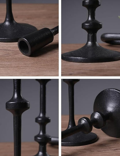 SEINHIJO Iron Taper Candle Holder Set of 2 - Decorative Tall Candle Stand, Candlestick Holder for Wedding, Dining Table, Party Decoration