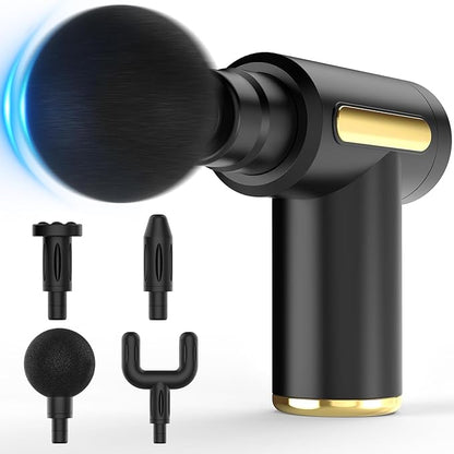 Massage Gun, Small Travel Tool, Massage Gun Deep Tissue,Percussion Handheld Portable Muscle Massager Tool for Full Body Pain Relief, Ideal Gifts for Men, Women(Black)