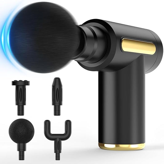 Massage Gun, Small Travel Tool, Massage Gun Deep Tissue,Percussion Handheld Portable Muscle Massager Tool for Full Body Pain Relief, Ideal Gifts for Men, Women(Black)