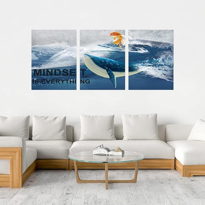 Inspirational Canvas Paintings 3 Panels Motivational Wall Art Inspirational Wall Art Entrepreneur Quotes Artwork Painting Picture for Framed Office Home Decoration Living Room Bedroom 36''W x 16''H