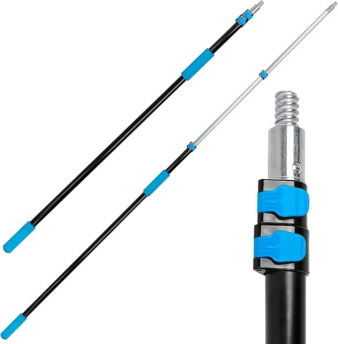 MAVRIZ 5-12 FT Window Washing Kit with Extension Pole (2 Window Squeegee + 1 Telescopic Pole)