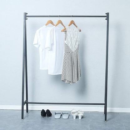 Black Modern Clothing Rack Metal,Retail Clothing Racks for Boutiques,Clothes Racks for Hanging Clothes,59in Industrial Iron Garment Rack