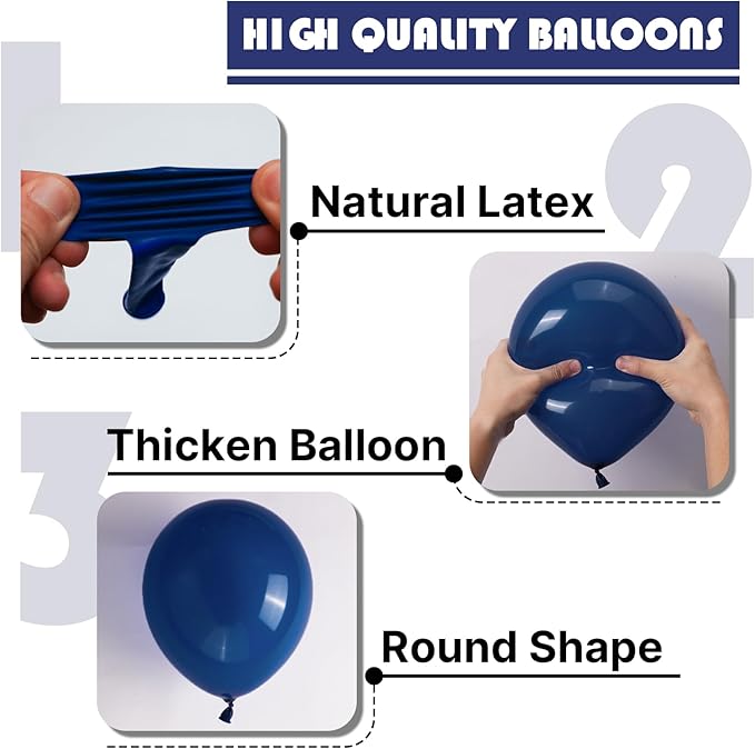 PartyWoo Navy Blue Balloons 50pcs 12 Inch Dark Blue Latex Helium Balloons for Graduation New Year Wedding Sports Theme Boy Baby Shower Men Birthday Bachelorette Party Decorations Blue-Z90