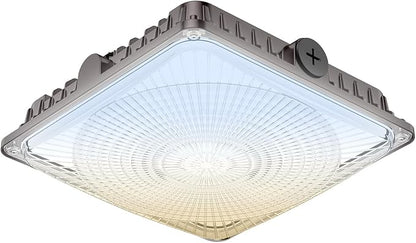 100W LED Canopy Lights Selectable Wattage 100/80/60W 3CCT 3000/4000/5000K, IP65 ETL Listed Commercial Canopy Lights for Gas Station Warehouse Garage Shop, Black, CNL03