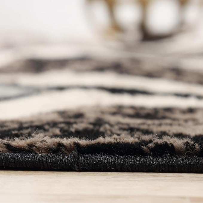 Superior Viking 3 Piece Indoor Area Rug Set, Jute Backing, Modern Trellis Decor for Hallway, Entry, Office, Kitchen, Bedroom, Living Room Floors, Plush Rugs, 2' 7" x 8', 5' x 8', 8' x 10', Chocolate