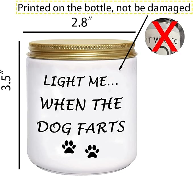 BFJLIFE Funny Gifts for Women Unique Dog Mom Dog Lovers Christmas Birthday Gifts for Her Sister Best Friend Girlfriend Wife Stocking Stuffers Light Me When Farts Lavender Scented Soy Candles
