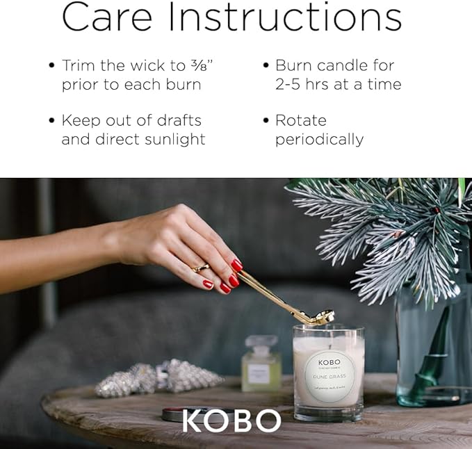 KOBO Dune Grass Scented Candle (11 oz) | Coastal Collection, 100% Pure Soy Wax Candles | Hand-Poured in USA | 80 Hour Burn | Scented Candles for Home
