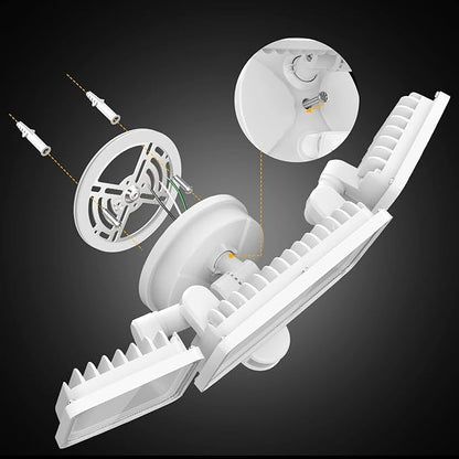Onforu 100W LED Security Lights Motion Sensor Light Outdoor, 9000LM Ultra Bright, 6000K, IP65 Waterproof Flood Light Motion Detector with 3 Head, Exterior Floodlight Wall Light for Entryway, Garage