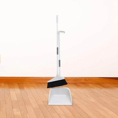 Broom and Dustpan Set Cleaning Broom Set Stable Dustpan and Long Handle for Lobby and Kitchen