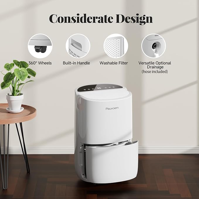 Energy Star Smart Dehumidifier for Home, Bedroom- 2000 Sq.Ft Max 35Pints Dehumidifier, 37 dB Ultra Quiet, Powerful Moisture Removal, Auto Defrost, Child Lock, Reusable Air Filter