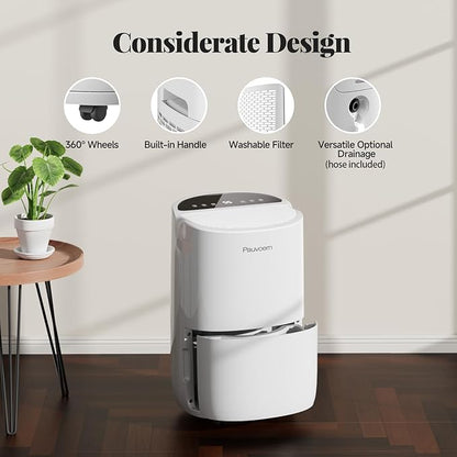 Energy Star Smart Dehumidifier for Home, Bedroom- 2000 Sq.Ft Max 35Pints Dehumidifier, 37 dB Ultra Quiet, Powerful Moisture Removal, Auto Defrost, Child Lock, Reusable Air Filter