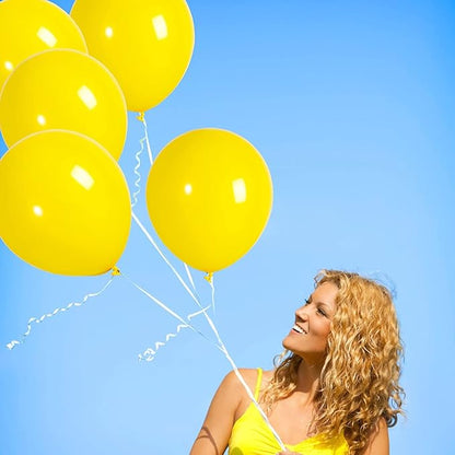 GaesQae Yellow Balloons,12 Inches Yellow Balloons,100pcs Latex Balloons for Birthday Wedding Party Baby Shower Decoration Engagement Party Decorations