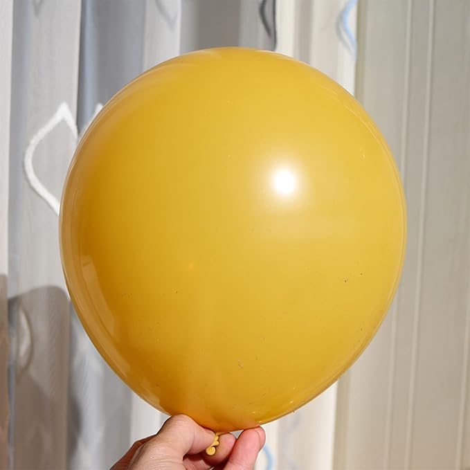 100pcs Mustard Yellow Balloons 18 inch +12 inch +10 inch +5 inch Latex Party Lemon Yellow Balloon Birthday Balloons Matte Yellow Sunflower Balloon Garland Kit Baby Shower Party Decoration