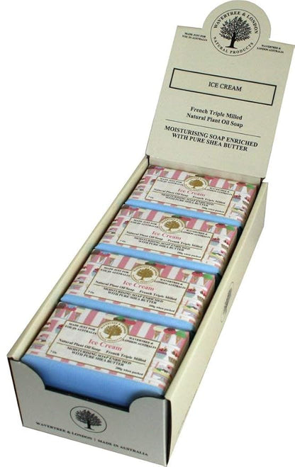 Wavertree & London Ice Cream Scented Natural Soap (8 Bars), 7oz Moisturizing French Triple Milled Soap Bars enriched with shea butter - Pure Plant Oil Bath & Body Bars for All Skin Types
