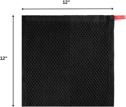 Premium Cotton Waffle Wash Cloths - Pack of 8 (12x12 Inches), Ultra Soft, Absorbent, Quick Dry Dish Cloth, Best for Wash Cloth & Dish Rags - Black (Kitchen Essentials)