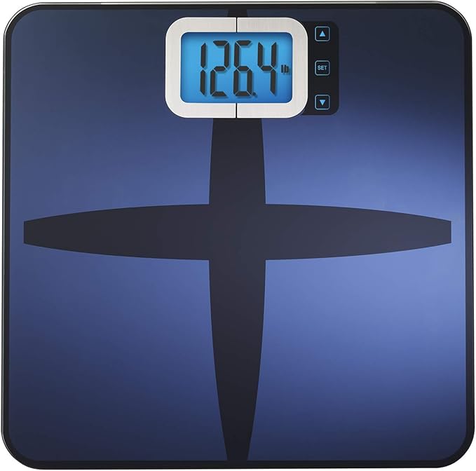 InstaTrack Digital Body Composition Bathroom Scale with High Precision Sensors, Large Display Accurately Measures Body Water, Muscle Mass, Bone Mass, BMI, and Calorie Estimator, 440 lb Capacity, Blue