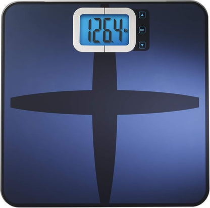 InstaTrack Digital Body Composition Bathroom Scale with High Precision Sensors, Large Display Accurately Measures Body Water, Muscle Mass, Bone Mass, BMI, and Calorie Estimator, 440 lb Capacity, Blue