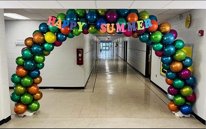 Metallic Colorful Balloons 50 pcs 12 inch Colorful Balloons Double Layer Multicolor Balloons are More Durable Suitable for Wedding, Birthday Party Balloon Decoration.