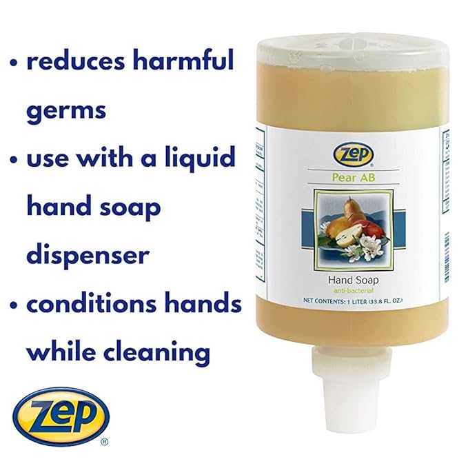 Zep Antibacterial Hand Soap Gel - 1 Liter (Case Of 6) 333911 - Refill For Dispenser