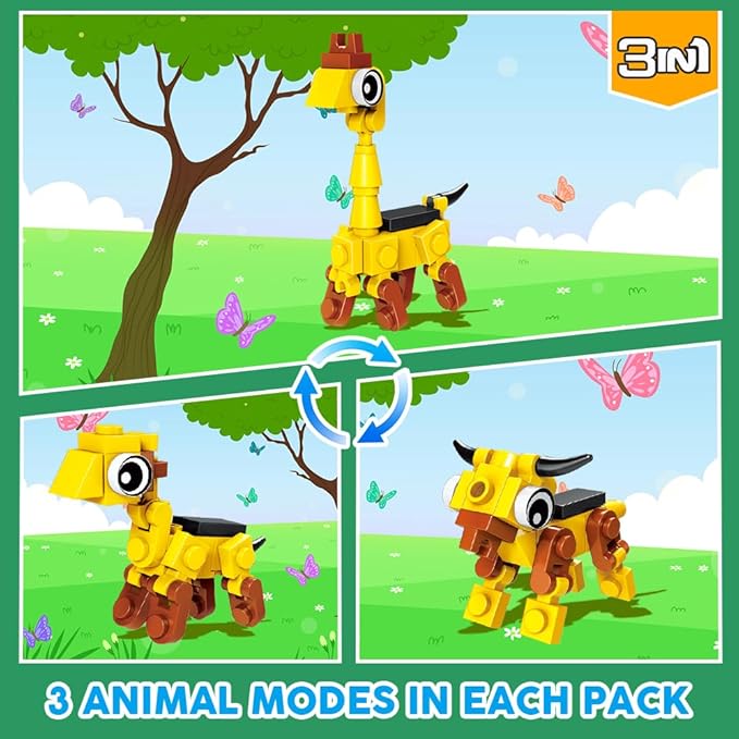 30 Pack Party Favors for Kids, 750 PCS Animals Building Block Toy for Goodie Bag Stuffers, Toy Set for Classroom Student Prizes Easter Birthday Valentines Day Gifts for Boys Girls Ages 6-12+