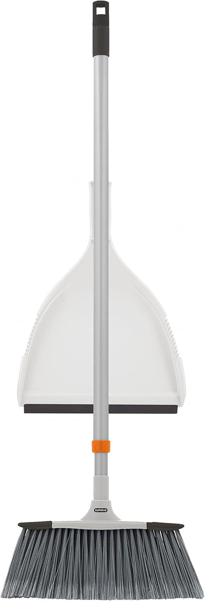 Slim Angle Broom with Dustpan with Extendable Handle 53" Long, Durable Collapsible Broom for Home, Kitchen, RV, Travel