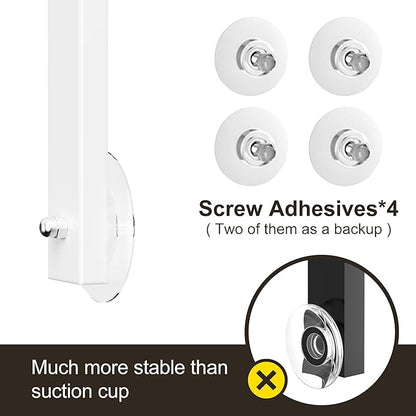 Orimade Adjustable Anti-slip Shower Caddy over Head, Rustproof Bathroom Hanging Shower Organizer with 2 Hooks for Razor, No Drilling Shower Shelves Storage Rack 3 Tier, White