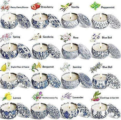 Scented Candles Gifts Set 16 Pack Soy Wax Travel Tin Jar Candles for Home 2.5 OZ for Mom for Christmas, Birthday, Thanksgiving, Mother's Day