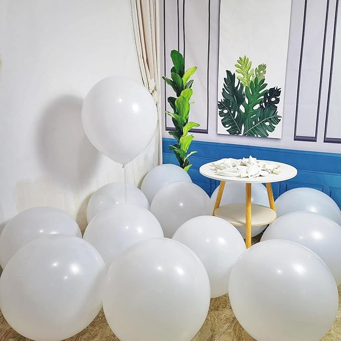 90 Pack White Balloons 18 inch White Latex Party Balloon Bulk for Various Party Events Decorations