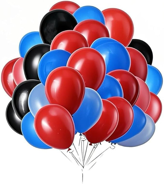 12 inch Red Blue Black Balloons for Party Birthday Wedding Decorations Pack of 50