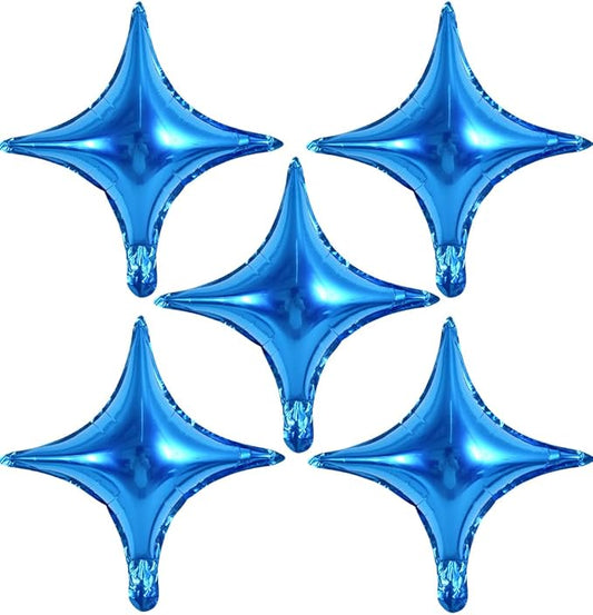 18inch Star Shape Foil Mylar Balloon,30 pcs Blue Four Angle Star Balloons for Birthday Party,Wedding,Valentine's Day, engagement party，Christmas,Baby Shower Backdrops Decorations ﻿