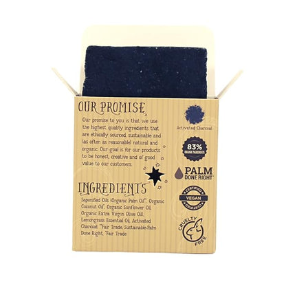 Varina Organic Lemongrass Soap - Charcoal Bar - Gentle Cleansing for Sensitive Skin Citrus Herbal - 3 Pack - Natural Soap