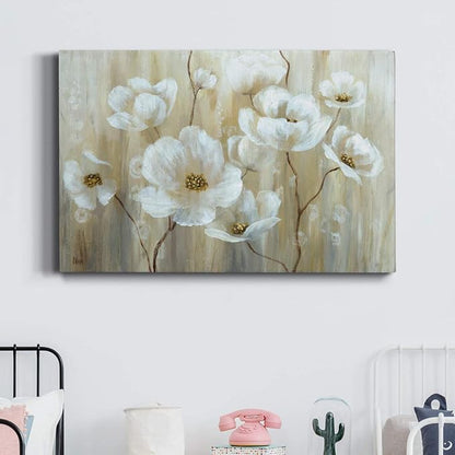 Wexford Home Home Decor Landscape Canvas Wall Art Abstract Floral Painting Modern Pictures Artwork Decoration for Living Room Kitchen Bathroom Office, Ready to Hang, Shimmering Blossoms, 32x48