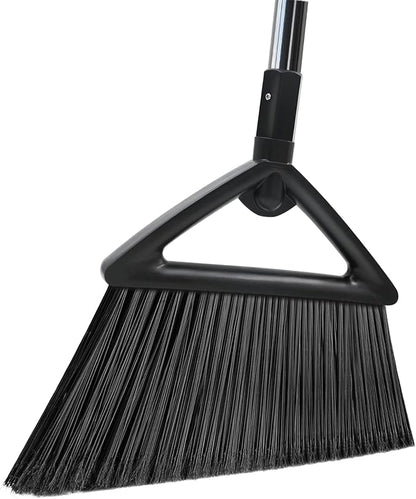 Heavy Duty Commercial Broom,Upgraded Angle Brooms for Sweeping Indoor and Outdoor,Perfect Black Broom of Kitchen,Garage