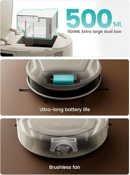 Lefant M210 Pro Robot Vacuum, Strong 2200Pa Suction, 120 Min Runtime, Super Slim Thin, Low Noise, Self-Charging, Wi-Fi/App/Alexa Control, Ideal for Pet Hair & Hard Floors