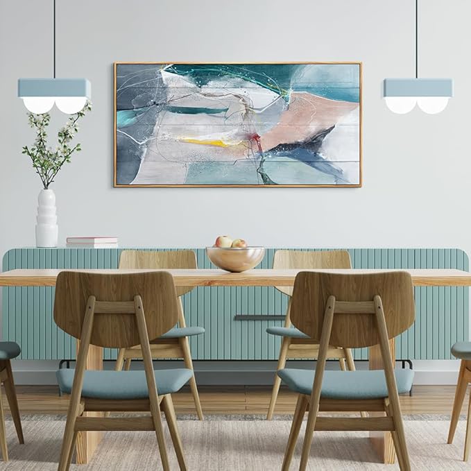 Wapluam Canvas Wall Art For Living Room Modern Large Wall Decorations For Office Bedroom Wall Decor Abstract Ink Wall Pictures Gray Paintings Canvas Art Prints Home Decor Wood Framed Ready to Hang
