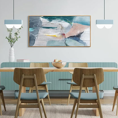 Wapluam Canvas Wall Art For Living Room Modern Large Wall Decorations For Office Bedroom Wall Decor Abstract Ink Wall Pictures Gray Paintings Canvas Art Prints Home Decor Wood Framed Ready to Hang