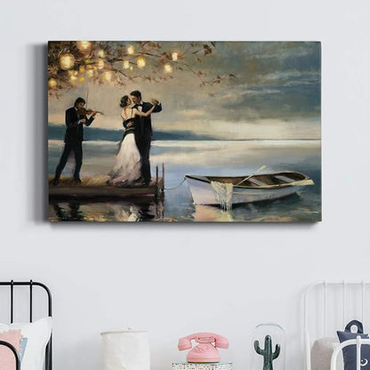 Home Decor Landscape Canvas Wall Art Abstract Floral Painting Modern Pictures Artwork Decoration for Living Room Kitchen Bathroom Office, Ready to Hang, twilight romance
