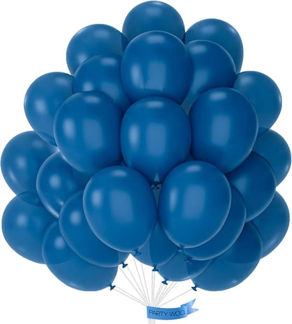 PartyWoo Dusty Blue Balloons 50 pcs 12 Inch Matte Dark Boho Blue Balloons for Graduation Baby Shower Gender Reveal Under the Sea New Born Birthday Party Decorations Blue-F58