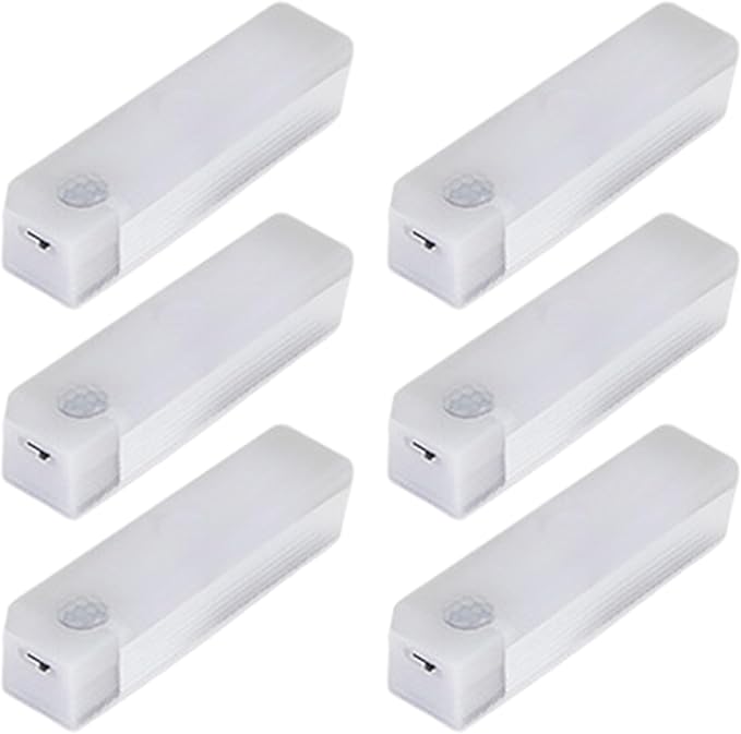 6PCS Magnetic Rechargeable LED Lights 4 Inch Dimmable Motion Sensor Light Indoor for Closet Under Cabinet Kitchen Counter Warm White