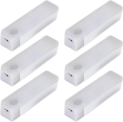 6PCS Magnetic Rechargeable LED Lights 4 Inch Dimmable Motion Sensor Light Indoor for Closet Under Cabinet Kitchen Counter Warm White