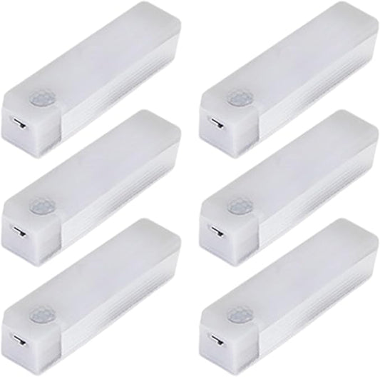 6PCS Magnetic Rechargeable LED Lights 4 Inch Dimmable Motion Sensor Light Indoor for Closet Under Cabinet Kitchen Counter Warm White