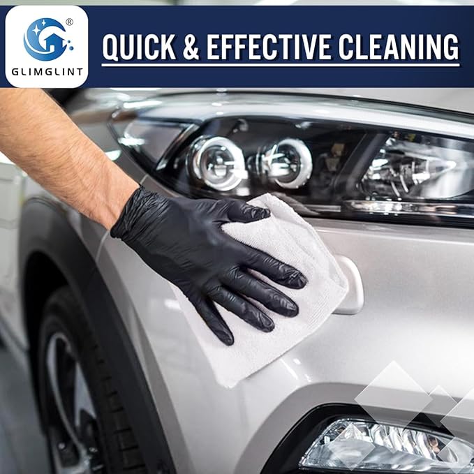 GLIMGLINT White Microfiber Cleaning Cloth, 150 Pack Cleaning Rags, Cleaning Towels with 3 Color Assorted, 14"X12"